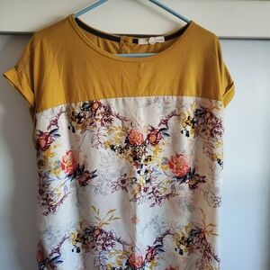 Rewind Mustard and Floral Women's Blouse